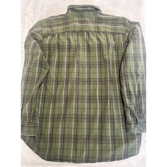 Carhartt Shirt Men 2 XL /Tall Green Loose Fit Outdoor Casual Chambray - Picture 2 of 16